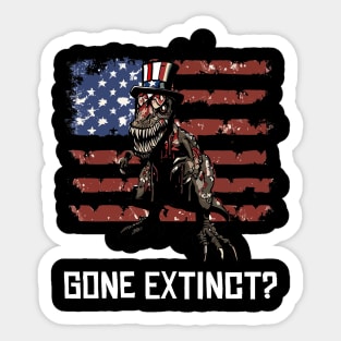 Scary Halloween Zombie T-Rex Dinosaur 4th Usa American Flag July Fourth Sticker